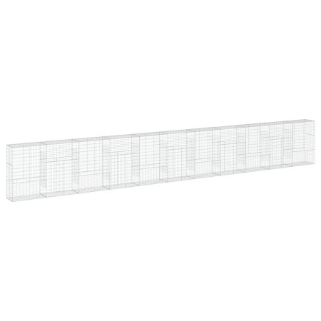 vidaXL Gabione mit Deckel 1100x50x150 cm Verzinktes Eisen