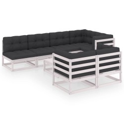 vidaXL 8-tlg. Garten-Lounge-Set mit Kissen Massivholz Kiefer