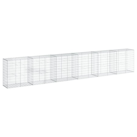 vidaXL Gabione mit Deckel 600x50x100 cm Verzinktes Eisen