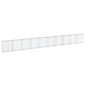 vidaXL Gabione mit Deckel 1000x50x100 cm Verzinktes Eisen