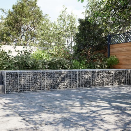vidaXL Gabione mit Deckel 800x100x50 cm Verzinktes Eisen