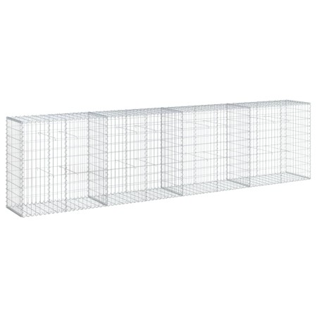 vidaXL Gabione mit Deckel 400x50x100 cm Verzinktes Eisen