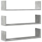 vidaXL Wandregale 3 Stk. Betongrau 80x18x18 cm Holzwerkstoff vidaXL Wandregale 3 Stk. Betongrau 80x18x18 cm Holzwerkstoff