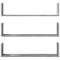 vidaXL Wandregale 3 Stk. Betongrau 80x18x18 cm Holzwerkstoff vidaXL Wandregale 3 Stk. Betongrau 80x18x18 cm Holzwerkstoff
