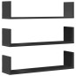 vidaXL Wandregale 3 Stk. Schwarz 80x18x18 cm Holzwerkstoff vidaXL Wandregale 3 Stk. Schwarz 80x18x18 cm Holzwerkstoff