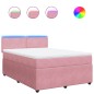 vidaXL Boxspringbett mit Matratze Rosa 160x200 cm Samt vidaXL Boxspringbett mit Matratze Rosa 160x200 cm Samt