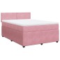 vidaXL Boxspringbett mit Matratze Rosa 160x200 cm Samt vidaXL Boxspringbett mit Matratze Rosa 160x200 cm Samt