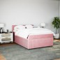vidaXL Boxspringbett mit Matratze Rosa 160x200 cm Samt vidaXL Boxspringbett mit Matratze Rosa 160x200 cm Samt