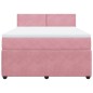 vidaXL Boxspringbett mit Matratze Rosa 160x200 cm Samt vidaXL Boxspringbett mit Matratze Rosa 160x200 cm Samt