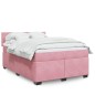 vidaXL Boxspringbett mit Matratze Rosa 160x200 cm Samt vidaXL Boxspringbett mit Matratze Rosa 160x200 cm Samt