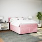 vidaXL Boxspringbett mit Matratze Rosa 160x200 cm Samt vidaXL Boxspringbett mit Matratze Rosa 160x200 cm Samt