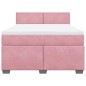 vidaXL Boxspringbett mit Matratze Rosa 160x200 cm Samt vidaXL Boxspringbett mit Matratze Rosa 160x200 cm Samt