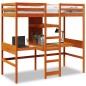 vidaXL Hochbett mit Schreibtisch & Ablagen Braun 90x200 cm Kiefernholz vidaXL Hochbett mit Schreibtisch & Ablagen Braun 90x200 cm Kiefernholz