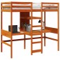 vidaXL Hochbett mit Schreibtisch & Ablagen Braun 90x200 cm Kiefernholz vidaXL Hochbett mit Schreibtisch & Ablagen Braun 90x200 cm Kiefernholz