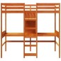 vidaXL Hochbett mit Schreibtisch & Ablagen Braun 90x200 cm Kiefernholz vidaXL Hochbett mit Schreibtisch & Ablagen Braun 90x200 cm Kiefernholz