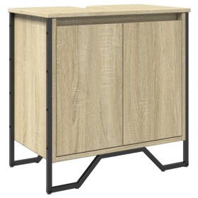 vidaXL Waschbeckenunterschrank Sonoma-Eiche 60x35x60 cm Holzwerkstoff