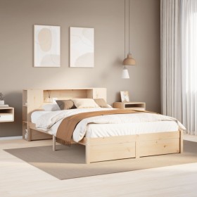 vidaXL Massivholzbett mit Regal ohne Matratze 150x200 cm Kiefernholz