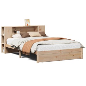 vidaXL Massivholzbett mit Regal ohne Matratze 150x200 cm Kiefernholz