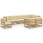 9-tlg. Garten-Lounge-Set mit Kissen Kiefer Massivholz 9-tlg. Garten-Lounge-Set mit Kissen Kiefer Massivholz