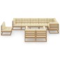 9-tlg. Garten-Lounge-Set mit Kissen Kiefer Massivholz 9-tlg. Garten-Lounge-Set mit Kissen Kiefer Massivholz