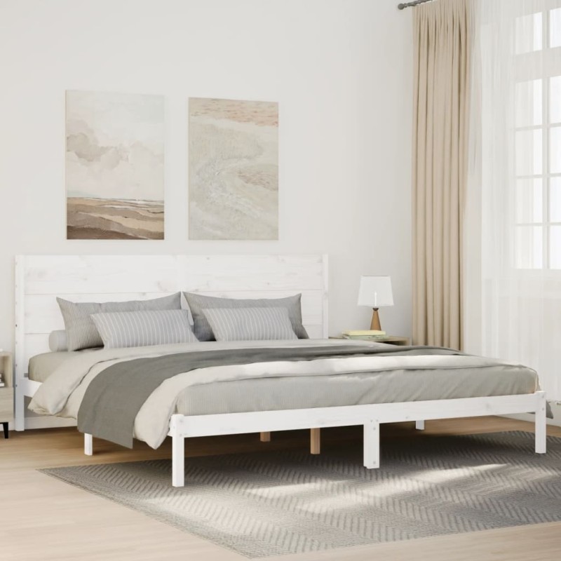 vidaXL Massivholzbett Extra Lang ohne Matratze Weiß 160x210 cm vidaXL Massivholzbett Extra Lang ohne Matratze Weiß 160x210 cm