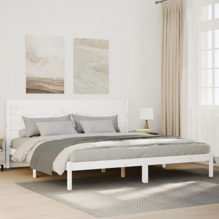 vidaXL Massivholzbett Extra Lang ohne Matratze Weiß 160x210 cm
