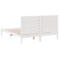 vidaXL Massivholzbett Extra Lang ohne Matratze Weiß 160x210 cm vidaXL Massivholzbett Extra Lang ohne Matratze Weiß 160x210 cm