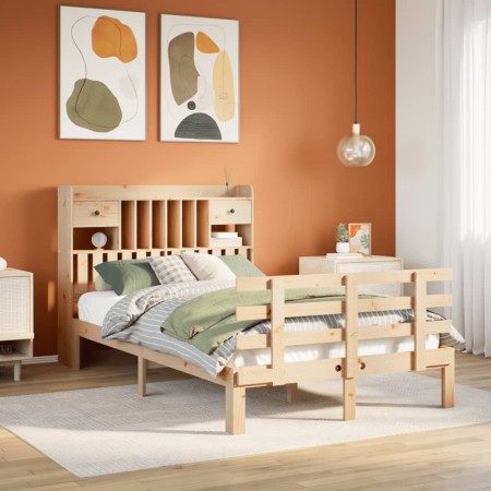 vidaXL Bücherregalbett ohne Matratze 120x200 cm Massivholz Kiefer
