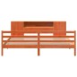 vidaXL Massivholzbett mit Regal ohne Matratze Wachsbraun 200x200 cm vidaXL Massivholzbett mit Regal ohne Matratze Wachsbraun 200x200 cm