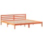 vidaXL Massivholzbett mit Regal ohne Matratze Wachsbraun 200x200 cm vidaXL Massivholzbett mit Regal ohne Matratze Wachsbraun 200x200 cm