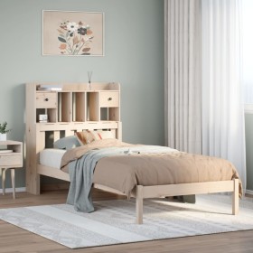vidaXL Massivholzbett mit Regal ohne Matratze 90x200 cm Kiefer