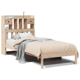 vidaXL Massivholzbett mit Regal ohne Matratze 90x200 cm Kiefer