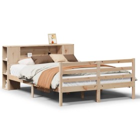 vidaXL Massivholzbett mit Regal ohne Matratze 135x190 cm Kiefernholz