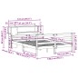 vidaXL Massivholzbett mit Regal ohne Matratze 135x190 cm Kiefernholz