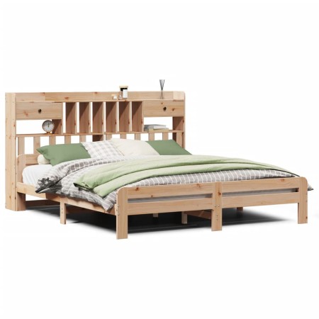 vidaXL Massivholzbett mit Regal ohne Matratze 180x200 cm Kiefernholz