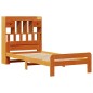 vidaXL Massivholzbett mit Regal ohne Matratze Wachsbraun 100x200 cm vidaXL Massivholzbett mit Regal ohne Matratze Wachsbraun 100x200 cm