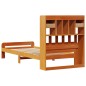 vidaXL Massivholzbett mit Regal ohne Matratze Wachsbraun 100x200 cm vidaXL Massivholzbett mit Regal ohne Matratze Wachsbraun 100x200 cm