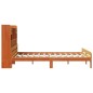 vidaXL Massivholzbett mit Regal ohne Matratze Wachsbraun 140x200 cm vidaXL Massivholzbett mit Regal ohne Matratze Wachsbraun 140x200 cm