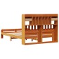 vidaXL Massivholzbett mit Regal ohne Matratze Wachsbraun 140x200 cm vidaXL Massivholzbett mit Regal ohne Matratze Wachsbraun 140x200 cm