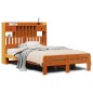 vidaXL Massivholzbett mit Regal ohne Matratze Wachsbraun 135x190 cm vidaXL Massivholzbett mit Regal ohne Matratze Wachsbraun 135x190 cm