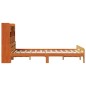 vidaXL Massivholzbett mit Regal ohne Matratze Wachsbraun 135x190 cm vidaXL Massivholzbett mit Regal ohne Matratze Wachsbraun 135x190 cm