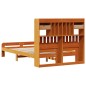 vidaXL Massivholzbett mit Regal ohne Matratze Wachsbraun 135x190 cm vidaXL Massivholzbett mit Regal ohne Matratze Wachsbraun 135x190 cm