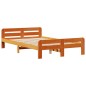 vidaXL Massivholzbett mit Regal ohne Matratze Wachsbraun 135x190 cm vidaXL Massivholzbett mit Regal ohne Matratze Wachsbraun 135x190 cm