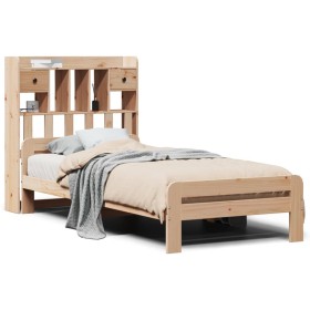vidaXL Massivholzbett mit Regal ohne Matratze 90x190 cm Kiefer