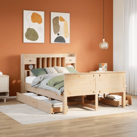 vidaXL Massivholzbett mit Regal ohne Matratze 160x200 cm Kiefernholz