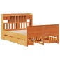 vidaXL Massivholzbett mit Regal ohne Matratze Wachsbraun 160x200 cm vidaXL Massivholzbett mit Regal ohne Matratze Wachsbraun 160x200 cm