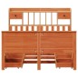 vidaXL Massivholzbett mit Regal ohne Matratze Wachsbraun 160x200 cm vidaXL Massivholzbett mit Regal ohne Matratze Wachsbraun 160x200 cm