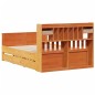 vidaXL Massivholzbett mit Regal ohne Matratze Wachsbraun 160x200 cm vidaXL Massivholzbett mit Regal ohne Matratze Wachsbraun 160x200 cm