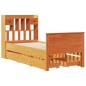vidaXL Massivholzbett mit Regal ohne Matratze Wachsbraun 100x200 cm vidaXL Massivholzbett mit Regal ohne Matratze Wachsbraun 100x200 cm