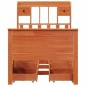 vidaXL Massivholzbett mit Regal ohne Matratze Wachsbraun 100x200 cm vidaXL Massivholzbett mit Regal ohne Matratze Wachsbraun 100x200 cm